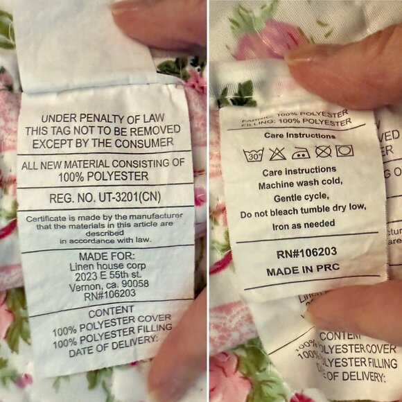 Floral Quilt Twin Full Pink Green Reversible Bedding and Pillow Sham Cottage - Picture 11 of 14